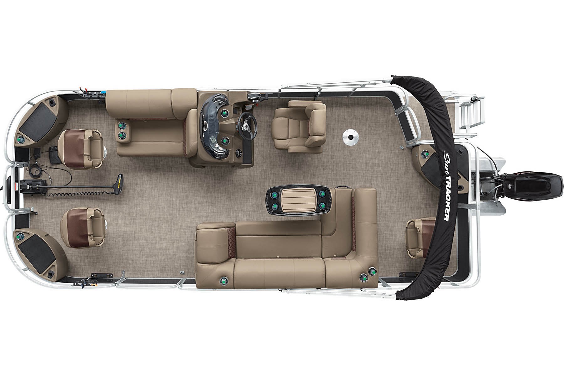 2022 SunTracker Fishin'Barge 20 Exclusive Auto Marine fishing pontoon outboard power boat