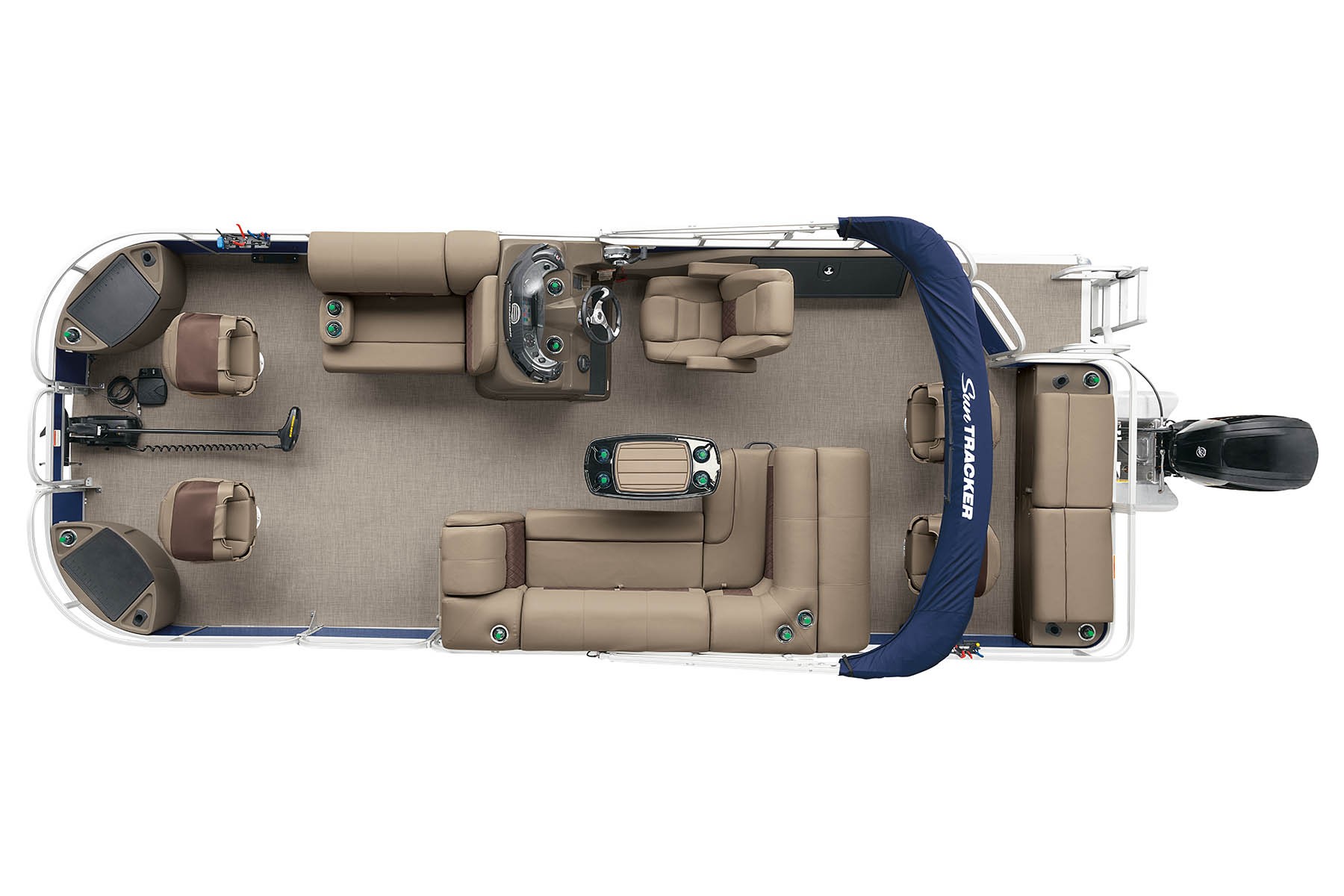 2022 SunTracker Fishin'Barge 22 Exclusive Auto Marine fishing pontoon outboard power boat