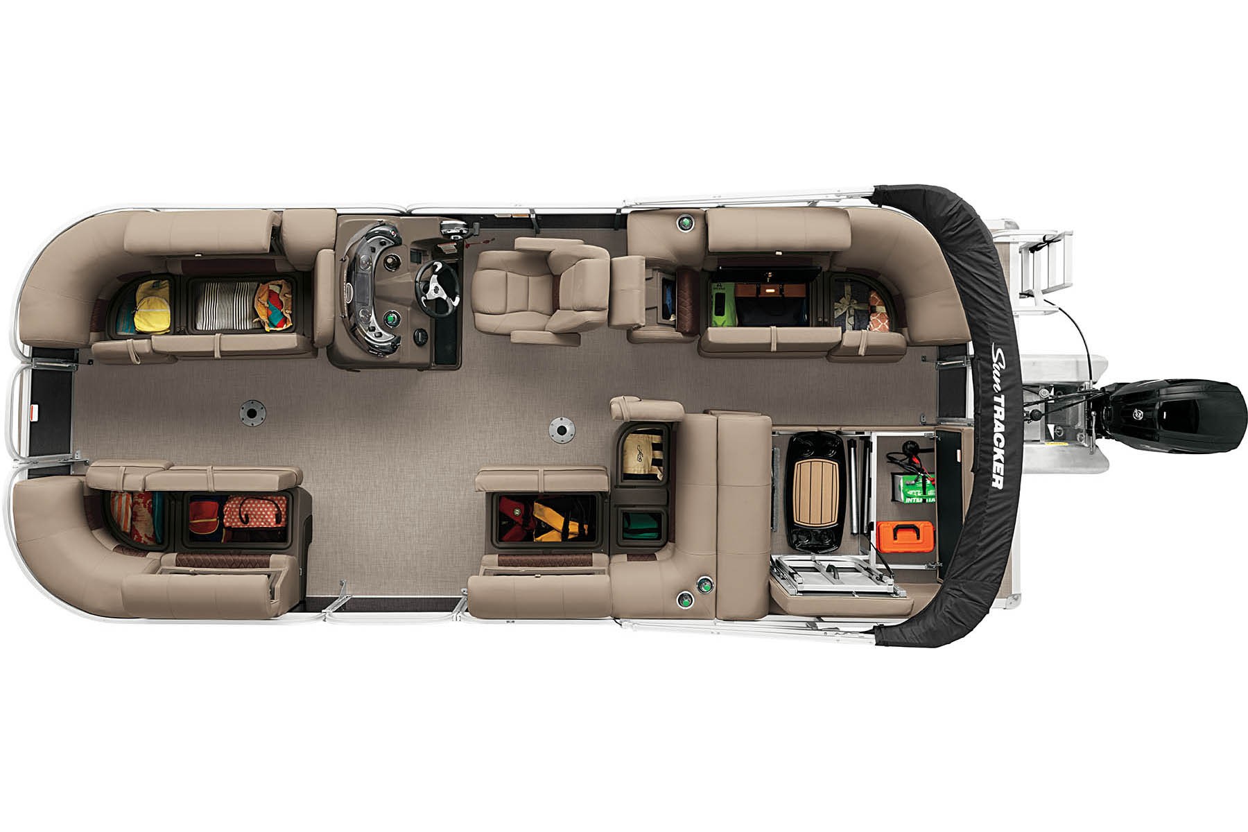 2022 SunTracker Party Barge 22 RF Exclusive Auto Marine recreational pontoon aluminum power boats outboard