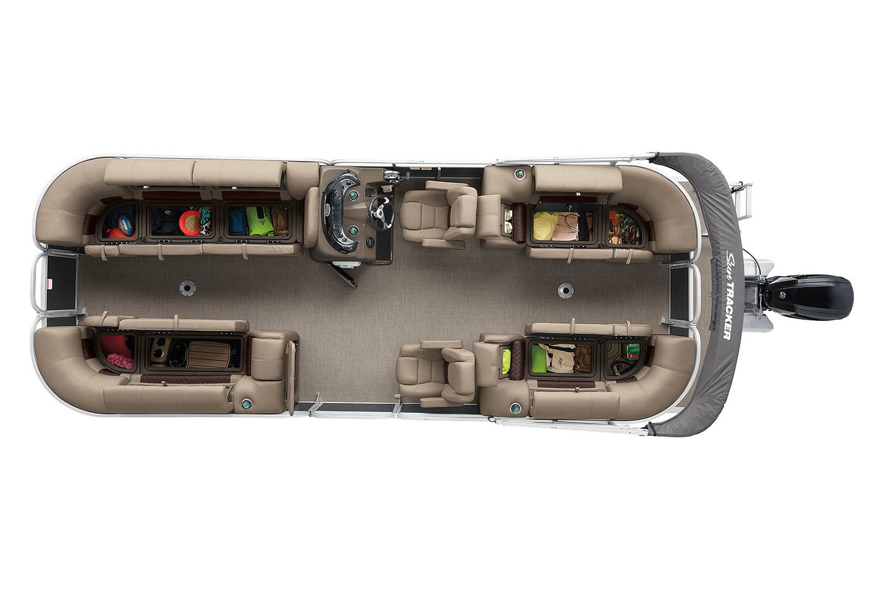 2022 SunTracker Party Barge 24 RF Exclusive Auto Marine recreational pontoon aluminum power boats outboard