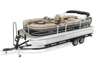 2022 SunTracker Party Barge 22 RF Exclusive Auto Marine recreational pontoon aluminum power boats outboard