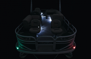 2022 SunTracker Fishin'Barge 20 Exclusive Auto Marine fishing pontoon outboard power boat