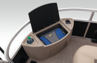 2022 SunTracker Fishin'Barge 20 Exclusive Auto Marine fishing pontoon outboard power boat