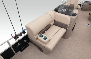 2022 SunTracker Fishin'Barge 20 Exclusive Auto Marine fishing pontoon outboard power boat