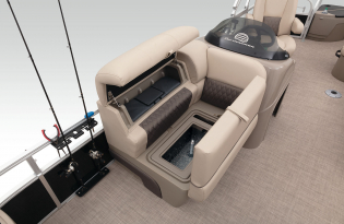 2022 SunTracker Fishin'Barge 20 Exclusive Auto Marine fishing pontoon outboard power boat