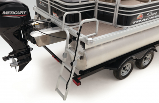 2022 SunTracker Fishin'Barge 20 Exclusive Auto Marine fishing pontoon outboard power boat