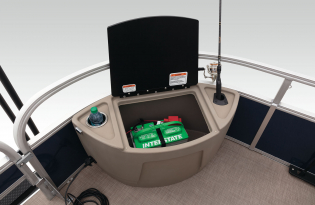 2022 SunTracker Fishin'Barge 22 Exclusive Auto Marine fishing pontoon outboard power boat