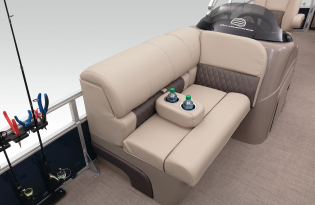 2022 SunTracker Fishin'Barge 22 Exclusive Auto Marine fishing pontoon outboard power boat