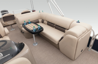 2022 SunTracker Fishin'Barge 22 Exclusive Auto Marine fishing pontoon outboard power boat