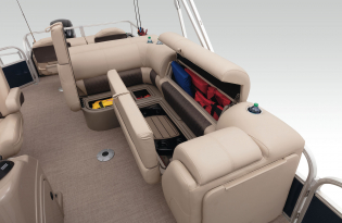 2022 SunTracker Fishin'Barge 22 Exclusive Auto Marine fishing pontoon outboard power boat