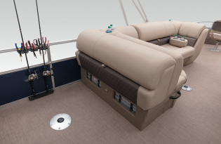 2022 SunTracker Fishin'Barge 22 Exclusive Auto Marine fishing pontoon outboard power boat