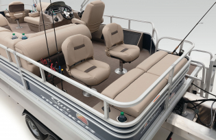 2022 SunTracker Fishin'Barge 22 Exclusive Auto Marine fishing pontoon outboard power boat