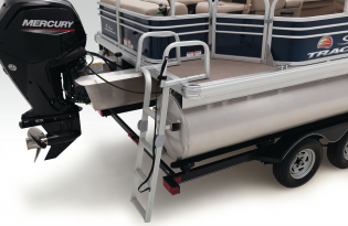 2022 SunTracker Fishin'Barge 22 Exclusive Auto Marine fishing pontoon outboard power boat
