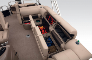 2022 Suntracker Fishin' Barge 24 DLX Exclusive Auto Marine fishing pontoon power boat outboard