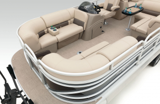 2022 SunTracker Party Barge 22 RF Exclusive Auto Marine recreational pontoon aluminum power boats outboard