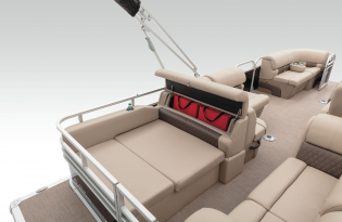 2022 SunTracker Party Barge 22 RF Exclusive Auto Marine recreational pontoon aluminum power boats outboard