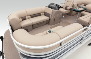 2022 SunTracker Party Barge 22 RF XP3 Exclusive Auto Marine recreational pontoon aluminum power boats outboard