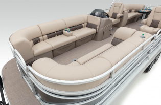 2022 SunTracker Party Barge 24 RF Exclusive Auto Marine recreational pontoon aluminum power boats outboard