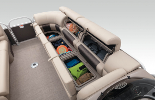 2022 SunTracker Party Barge 24 RF Exclusive Auto Marine recreational pontoon aluminum power boats outboard