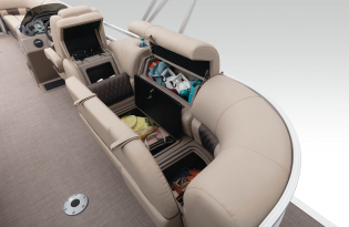 2022 SunTracker Party Barge 24 RF Exclusive Auto Marine recreational pontoon aluminum power boats outboard