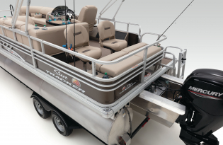 2022 Suntracker SportFish 22 XP3  Exclusive Auto Marine fishing pontoon power boat outboard