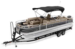 2022 Suntracker Fishin' Barge 24 DLX Exclusive Auto Marine fishing pontoon power boat outboard