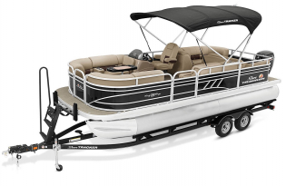 2022 SunTracker Party Barge 22 RF Exclusive Auto Marine recreational pontoon aluminum power boats outboard