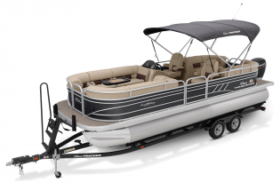 2022 SunTracker Party Barge 24 RF Exclusive Auto Marine recreational pontoon aluminum power boats outboard