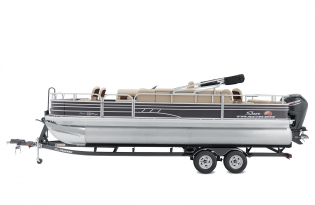 2022 SunTracker Fishin'Barge 22 Exclusive Auto Marine fishing pontoon outboard power boat
