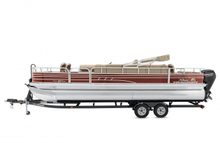 2022 Suntracker Fishin' Barge 24 DLX Exclusive Auto Marine fishing pontoon power boat outboard