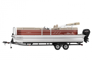 2022 SunTracker Party Barge 24 RF Exclusive Auto Marine recreational pontoon aluminum power boats outboard