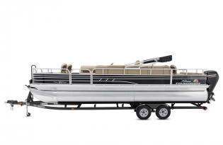 2022 Suntracker Fishin' Barge 24 DLX Exclusive Auto Marine fishing pontoon power boat outboard