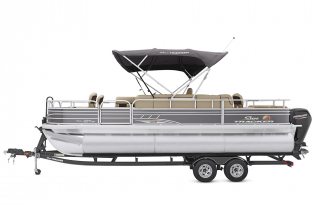 2022 Suntracker Fishin' Barge 22 XP3 Exclusive Auto Marine fishing pontoon power boat outboard