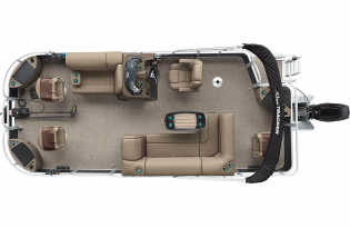 2022 SunTracker Fishin'Barge 20 Exclusive Auto Marine fishing pontoon outboard power boat