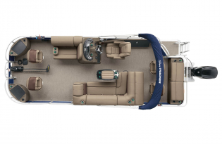 2022 SunTracker Fishin'Barge 22 Exclusive Auto Marine fishing pontoon outboard power boat