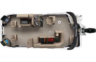 2022 SunTracker Fishin'Barge 20 Exclusive Auto Marine fishing pontoon outboard power boat