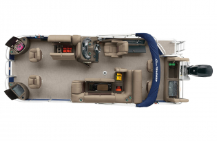 2022 SunTracker Fishin'Barge 22 Exclusive Auto Marine fishing pontoon outboard power boat