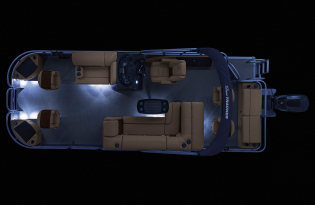 2022 SunTracker Fishin'Barge 22 Exclusive Auto Marine fishing pontoon outboard power boat