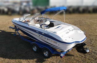 2007 Tahoe Q7i Sport Pre-owned boat Exclusive Auto Marine BowRider Fiberglass boat power boat stern